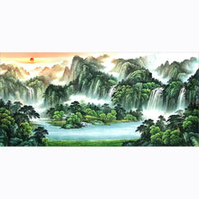 Lade das Bild in den Galerie-Viewer, Berge und Flüsse - voller runder Diamant - 100x50cm