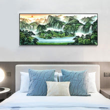 Lade das Bild in den Galerie-Viewer, Berge und Flüsse - voller runder Diamant - 100x50cm