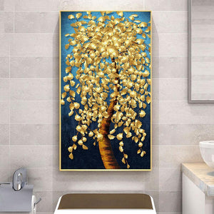 Goldener Baum - voller runder Diamant - 45x85cm