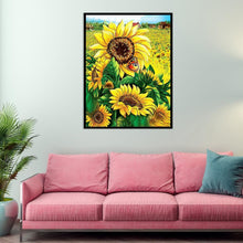 Lade das Bild in den Galerie-Viewer, Positive Sonnenblumen - voller quadratischer Diamant - 40x50cm