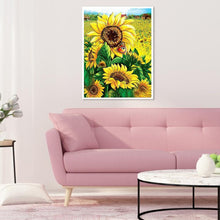 Lade das Bild in den Galerie-Viewer, Positive Sonnenblumen - voller quadratischer Diamant - 40x50cm