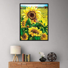 Lade das Bild in den Galerie-Viewer, Positive Sonnenblumen - voller quadratischer Diamant - 40x50cm

