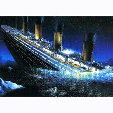 Lade das Bild in den Galerie-Viewer, Segelschiff - voller quadratischer Diamant - 50x40cm