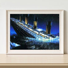 Lade das Bild in den Galerie-Viewer, Segelschiff - voller quadratischer Diamant - 50x40cm