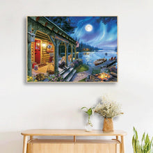 Lade das Bild in den Galerie-Viewer, Mond Nacht - voller quadratischer Diamant - 50x40cm