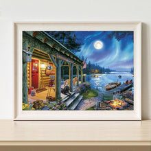 Lade das Bild in den Galerie-Viewer, Mond Nacht - voller quadratischer Diamant - 50x40cm