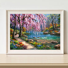 Lade das Bild in den Galerie-Viewer, Flussbaum - voller quadratischer Diamant - 40x40cm