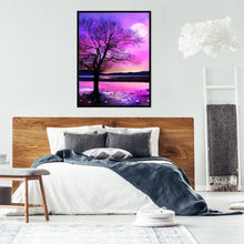 Lade das Bild in den Galerie-Viewer, Fantasy Mondbaum - voller quadratischer Diamant - 40x50cm