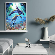 Lade das Bild in den Galerie-Viewer, Delphin - voller quadratischer Diamant - 40x50cm