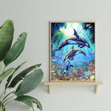 Lade das Bild in den Galerie-Viewer, Delphin - voller quadratischer Diamant - 40x50cm