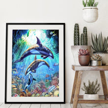 Lade das Bild in den Galerie-Viewer, Delphin - voller quadratischer Diamant - 40x50cm