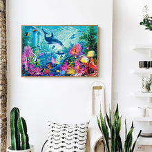 Lade das Bild in den Galerie-Viewer, Delphin - voller quadratischer Diamant - 50x40cm