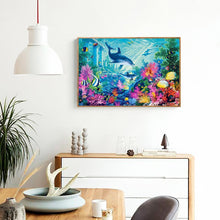 Lade das Bild in den Galerie-Viewer, Delphin - voller quadratischer Diamant - 50x40cm