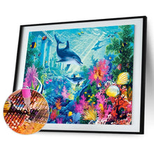 Lade das Bild in den Galerie-Viewer, Delphin - voller quadratischer Diamant - 50x40cm