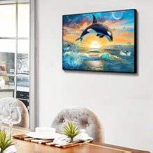 Lade das Bild in den Galerie-Viewer, Delphin - voller quadratischer Diamant - 50x40cm