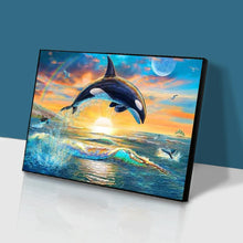 Lade das Bild in den Galerie-Viewer, Delphin - voller quadratischer Diamant - 50x40cm