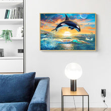 Lade das Bild in den Galerie-Viewer, Delphin - voller quadratischer Diamant - 50x40cm