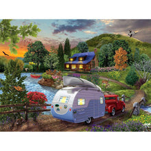 Lade das Bild in den Galerie-Viewer, Bergwagen - voller quadratischer Diamant - 50x40cm