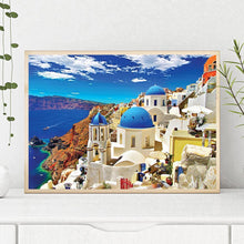 Lade das Bild in den Galerie-Viewer, Haus am Meer - voller quadratischer Diamant - 50x40cm