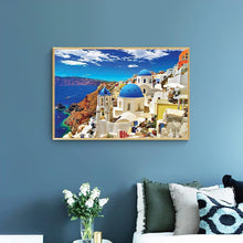 Lade das Bild in den Galerie-Viewer, Haus am Meer - voller quadratischer Diamant - 50x40cm