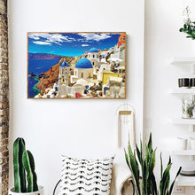 Lade das Bild in den Galerie-Viewer, Haus am Meer - voller quadratischer Diamant - 50x40cm