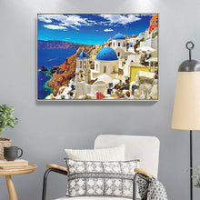 Lade das Bild in den Galerie-Viewer, Haus am Meer - voller quadratischer Diamant - 50x40cm