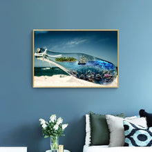 Lade das Bild in den Galerie-Viewer, Flaschenlandschaft - voller quadratischer Diamant - 50x40cm