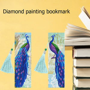2pcs Pfau-DIY Diamond Painting Lesezeichen