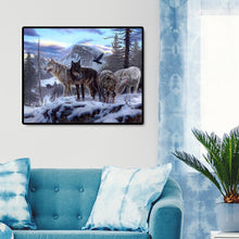 Lade das Bild in den Galerie-Viewer, Wölfe - voller quadratischer Diamant - 50x40cm
