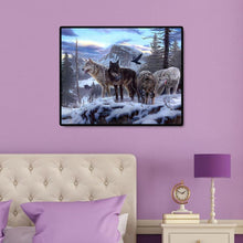 Lade das Bild in den Galerie-Viewer, Wölfe - voller quadratischer Diamant - 50x40cm