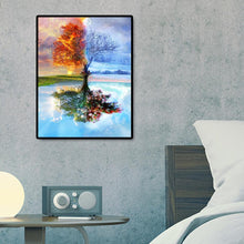 Lade das Bild in den Galerie-Viewer, Baum See Landschaft - voller quadratischer Diamant - 50x40cm
