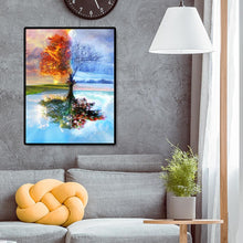 Lade das Bild in den Galerie-Viewer, Baum See Landschaft - voller quadratischer Diamant - 50x40cm