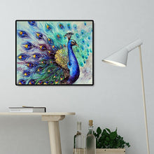 Lade das Bild in den Galerie-Viewer, Pfau - voller quadratischer Diamant - 50x40cm