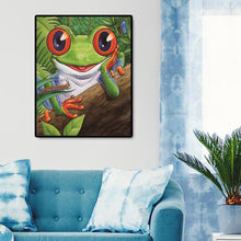 Lade das Bild in den Galerie-Viewer, Frosch - voller quadratischer Diamant - 40x50cm