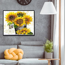Lade das Bild in den Galerie-Viewer, Sonnenblume - teilweise quadratischer Diamant - 50x40cm