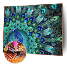 Lade das Bild in den Galerie-Viewer, 50x40cm blau Peakcock Schwanz - voller quadratischer Diamant - 50x40cm