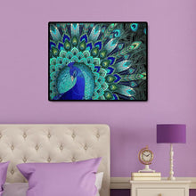 Lade das Bild in den Galerie-Viewer, 50x40cm blau Peakcock Schwanz - voller quadratischer Diamant - 50x40cm