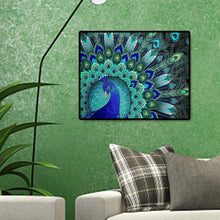 Lade das Bild in den Galerie-Viewer, 50x40cm blau Peakcock Schwanz - voller quadratischer Diamant - 50x40cm