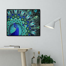 Lade das Bild in den Galerie-Viewer, 50x40cm blau Peakcock Schwanz - voller quadratischer Diamant - 50x40cm
