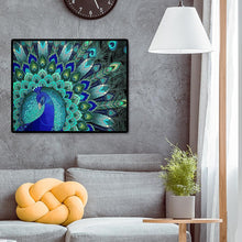 Lade das Bild in den Galerie-Viewer, 50x40cm blau Peakcock Schwanz - voller quadratischer Diamant - 50x40cm