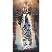 Lade das Bild in den Galerie-Viewer, Katze - voller runder Diamant - 45x85cm