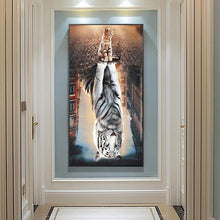 Lade das Bild in den Galerie-Viewer, Katze - voller runder Diamant - 45x85cm