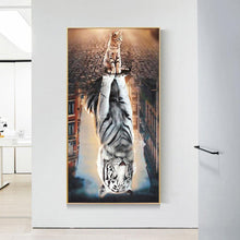 Lade das Bild in den Galerie-Viewer, Katze - voller runder Diamant - 45x85cm