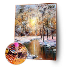 Lade das Bild in den Galerie-Viewer, Wintersonne - voller quadratischer Diamant - 40x50cm