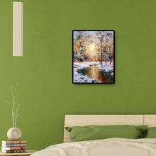 Lade das Bild in den Galerie-Viewer, Wintersonne - voller quadratischer Diamant - 40x50cm