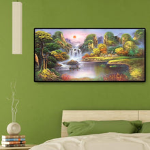 Lade das Bild in den Galerie-Viewer, Landschaft - voller runder Diamant - 100x50cm