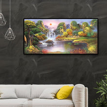 Lade das Bild in den Galerie-Viewer, Landschaft - voller runder Diamant - 100x50cm