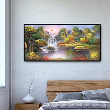 Lade das Bild in den Galerie-Viewer, Landschaft - voller runder Diamant - 100x50cm