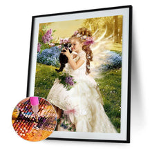 Lade das Bild in den Galerie-Viewer, Kreuz Ctitch Engel Mädchen Katze - voller quadratischer Diamant - 40x50cm