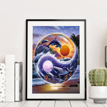 Lade das Bild in den Galerie-Viewer, Kreuz-Ctitch Delphin - voller quadratischer Diamant - 40x50cm